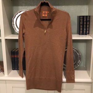 TORY BURCH HALF ZIP Mock neck sweater